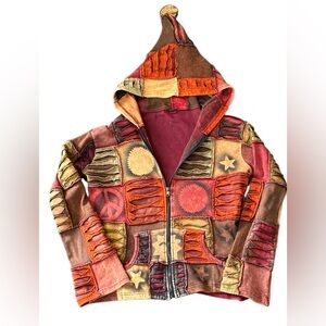 Vintage KPC Nepali partchwork razón cut hoodie